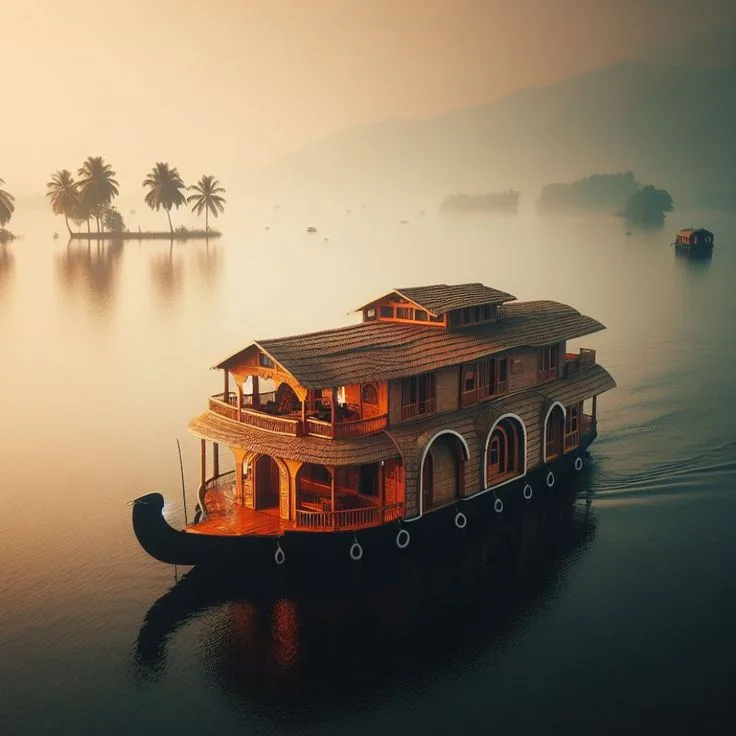 Luxury houseboat cruise in Kerala
